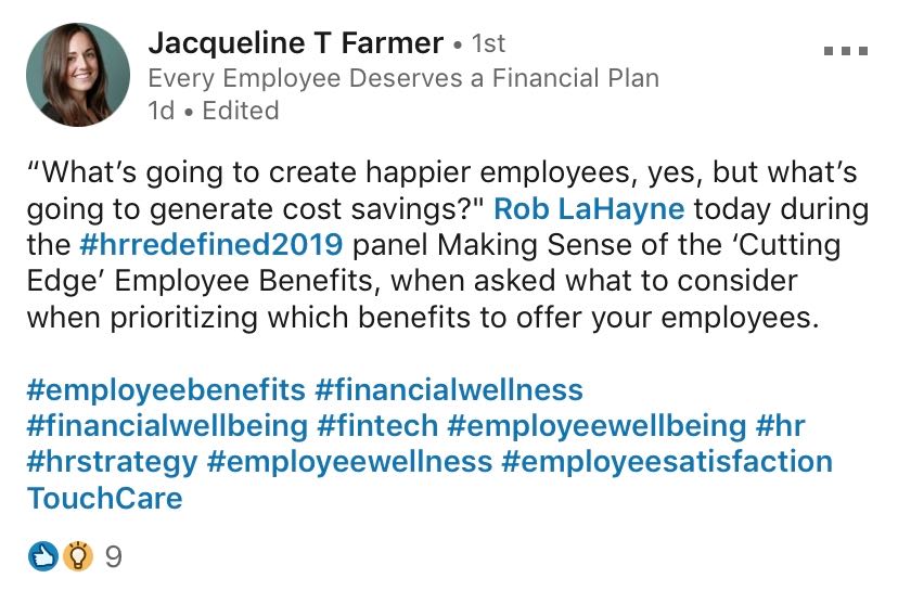 Jacqueline Farmer Posting on Human Resurce Program Decisioning and ROI